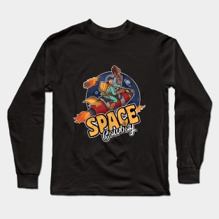 Space Cowboy Astronaut On Rocket Long Sleeve T-Shirt